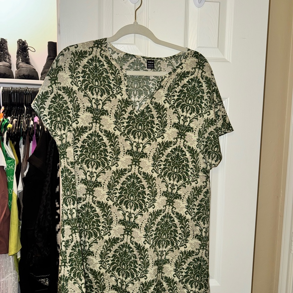 Green Patterned Women's Dress